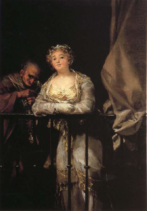 Francisco Goya Maja and Celestina on a Balcony china oil painting image